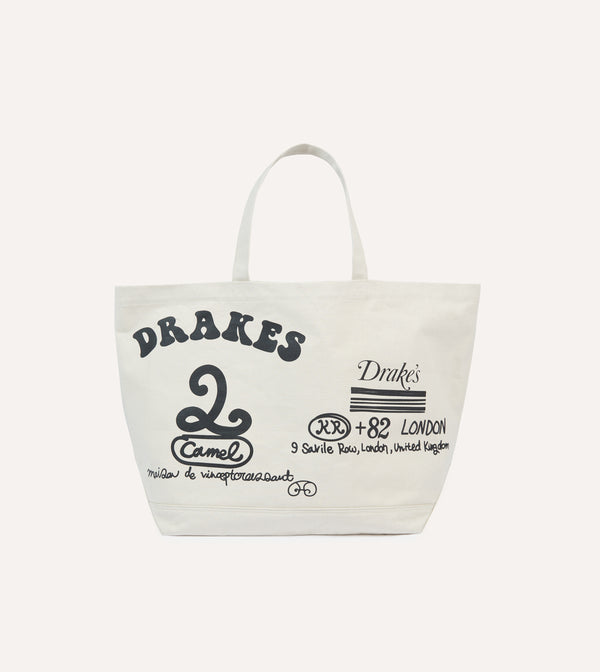 drake's Drake's & Mr Camel Ecru Tote Bag