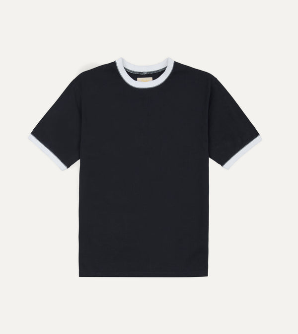 drake's Drake's & Mr Camel Navy Ringer T-Shirt