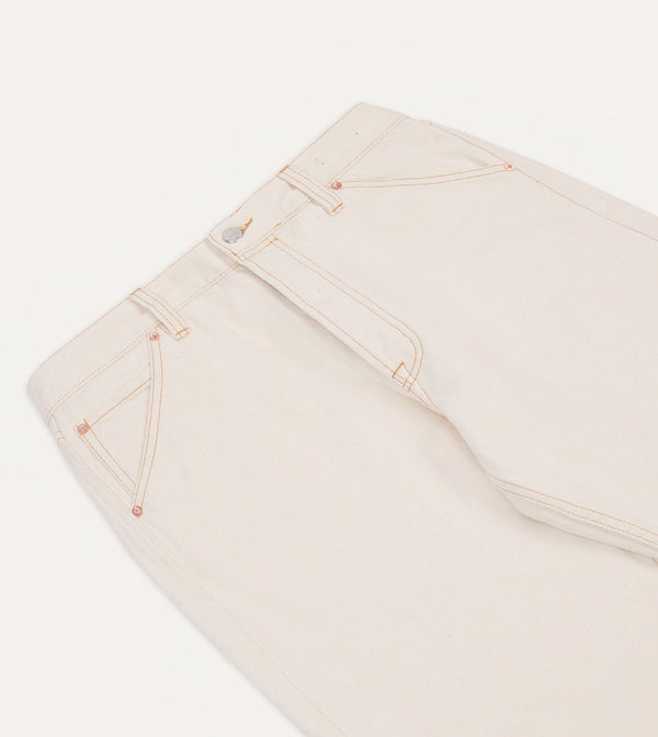 Drake's Ecru 13.2oz Denim Five-Pocket Jeans