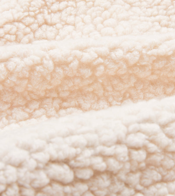 Drake's Ecru Boucle Wool Zip Fleece Jacket