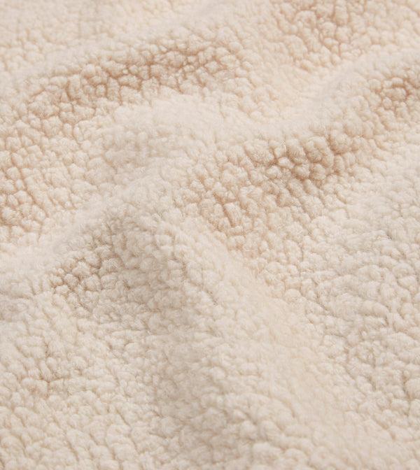 Drake's Ecru Boucle Wool Zip Fleece Vest