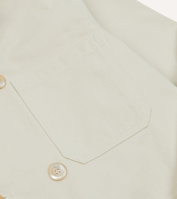 Drake's Ecru Cotton Double-Breasted Chore Coat