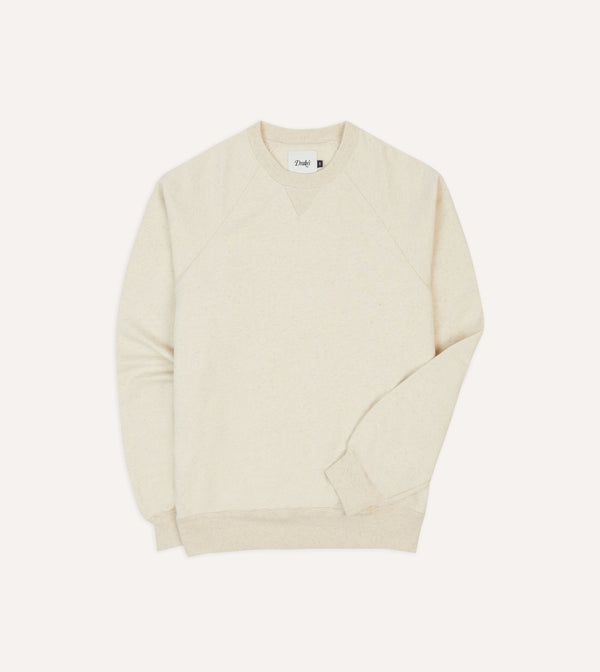 drake's Ecru Cotton-Hemp Sweatshirt