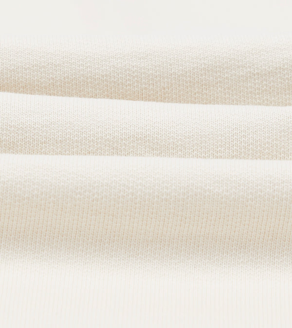 Drake's Ecru Cotton Quarter Zip Sweatshirt