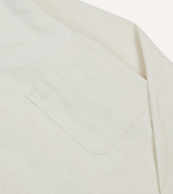 Drake's Ecru Cotton Twill Smock