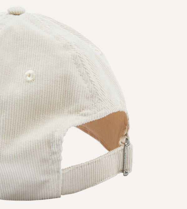 Drake's Ecru 'D' Appliqué Cotton Baseball Cap