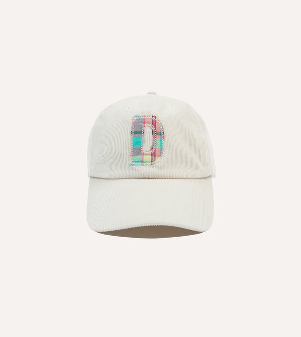 drake's Ecru 'D' Appliqué Cotton Baseball Cap