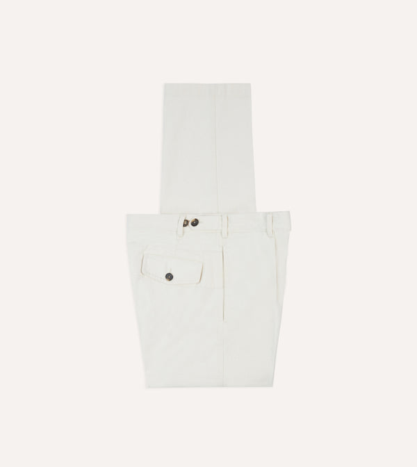 drake's Ecru Denim Games Trousers