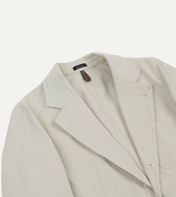Drake's Ecru Heavy Cotton Twill Games Blazer Mk. I