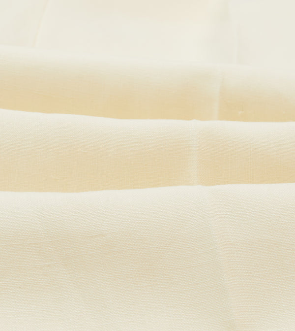 Drake's Ecru Irish Linen Single Pleat Trouser