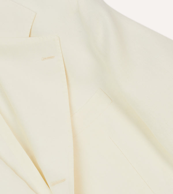 Drake's Ecru Irish Linen Tailored Jacket