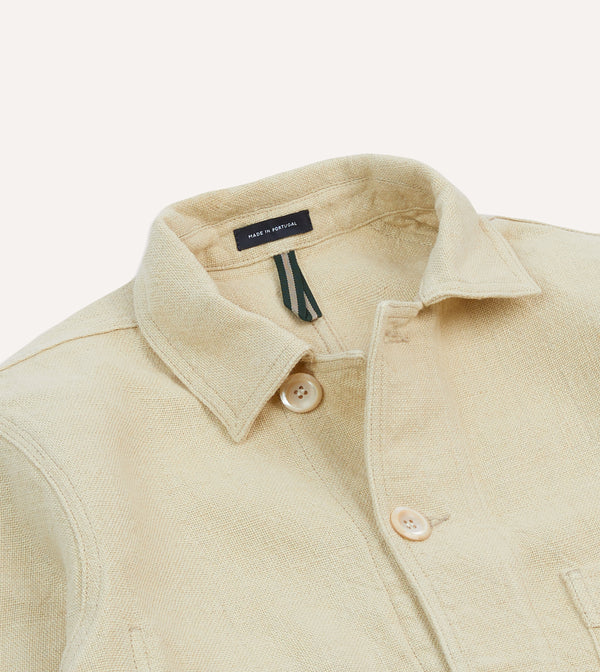 Drake's Ecru Linen Five-Pocket Chore Jacket