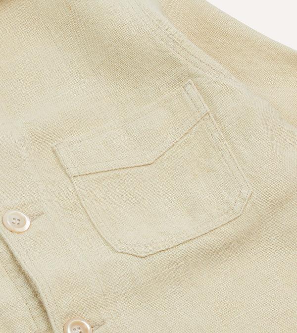 Drake's Ecru Linen Five-Pocket Chore Jacket