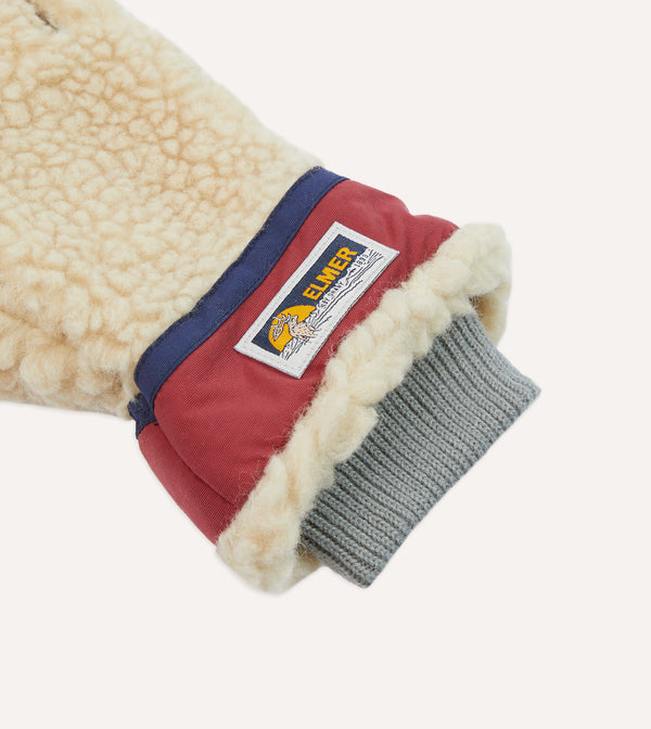 Drake's Elmer Ecru Wool Pile Gloves