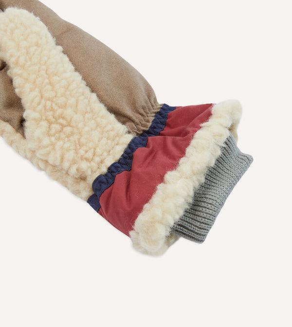 Drake's Elmer Ecru Wool Pile Gloves