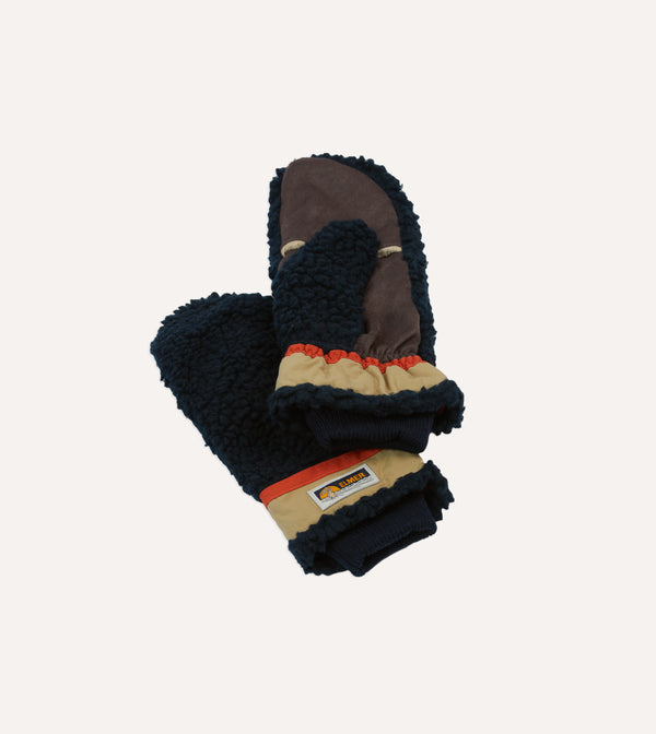 drake's Elmer Navy Teddy Mitten