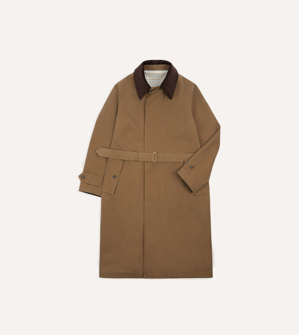 drake's Drake's for Permanent Style Tan Rider's Raincoat