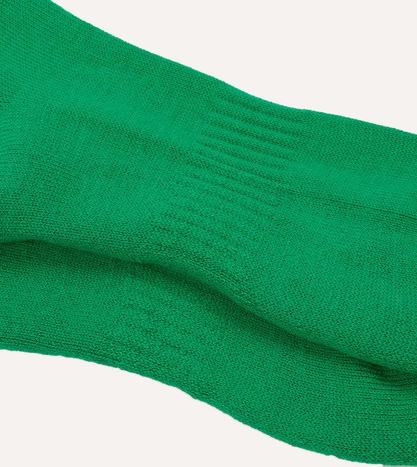 drake's Green Cotton Sports Socks