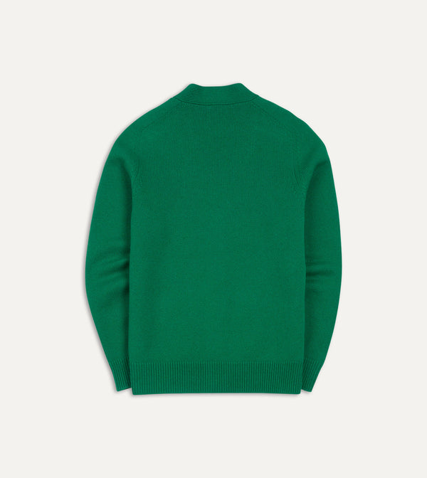 Drake's Green Lambswool 6 Button Cardigan