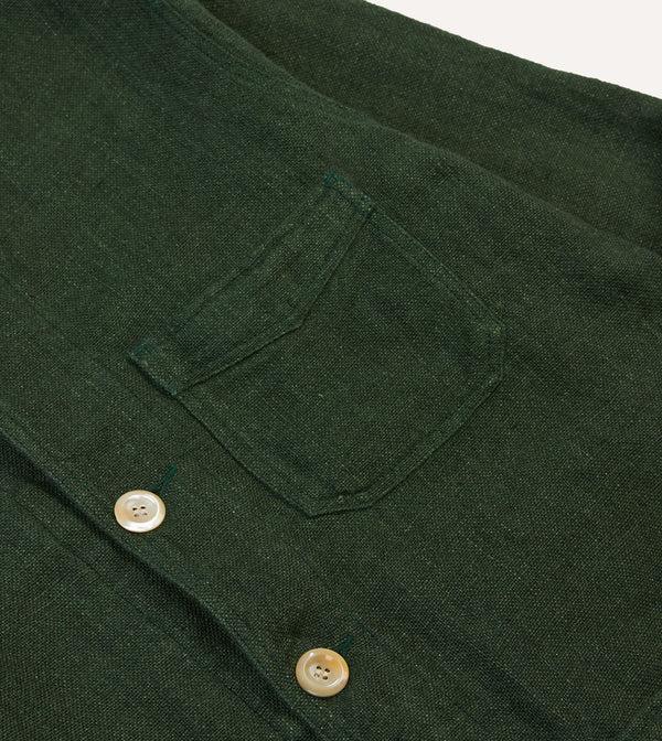 drake's Green Linen Five-Pocket Chore Jacket