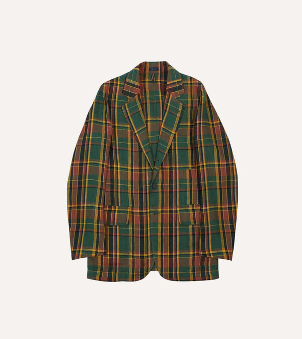 drake's Green Linen Madras Check Games Blazer Mk. I