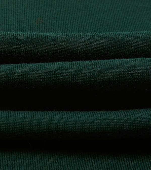 Drake's Green Merino Wool Knitted Rugby Shirt
