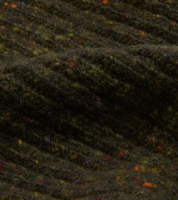 Drake's Green Ribbed Merino Donegal Knit Cap