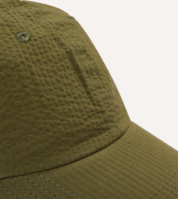 Drake's Green Seersucker Cotton Baseball Cap
