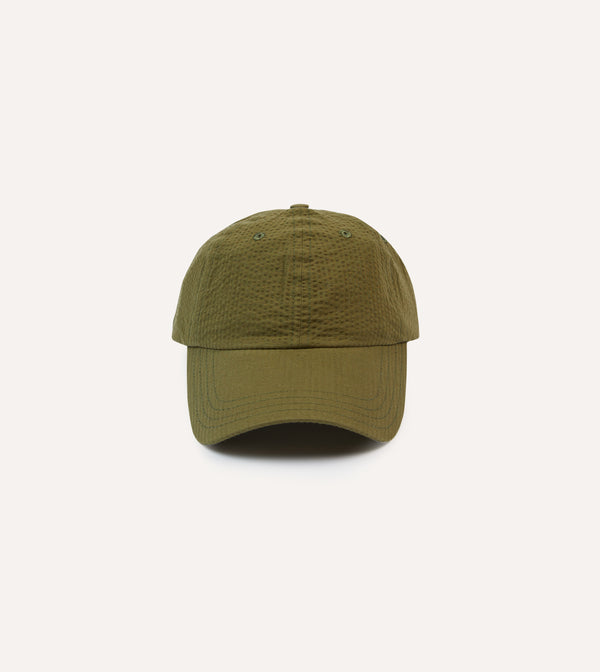 drake's Green Seersucker Cotton Baseball Cap