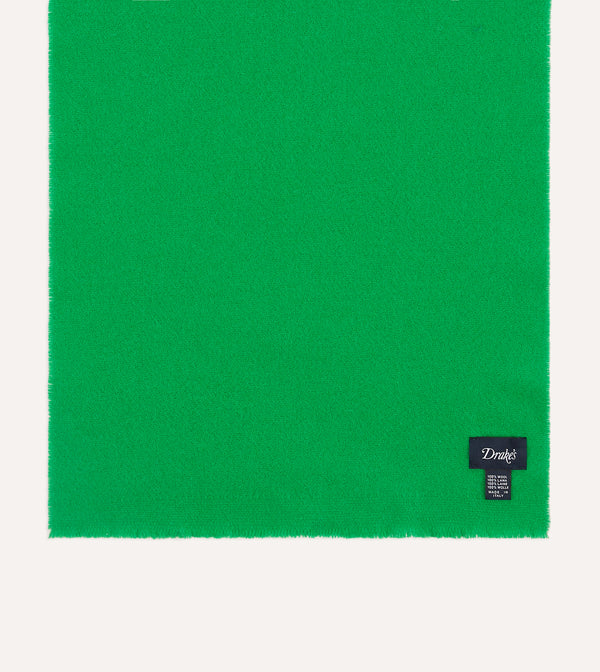 Drake's Green Solid Wool Scarf