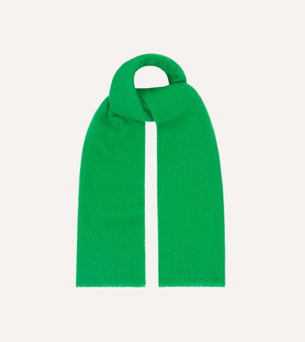 Drake's Green Solid Wool Scarf