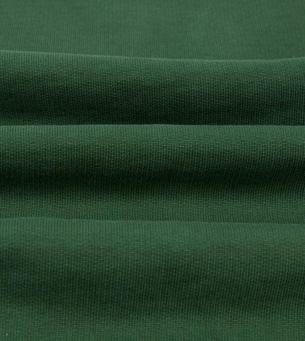 Drake's Green Striped Rib Cotton Jersey Sweatshirt