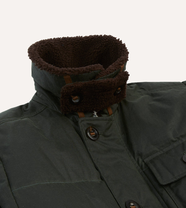 Drake's Green Waxed Cotton Expedition Parka