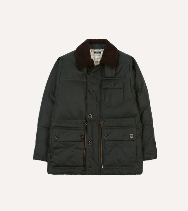 drake's Green Waxed Cotton Expedition Parka