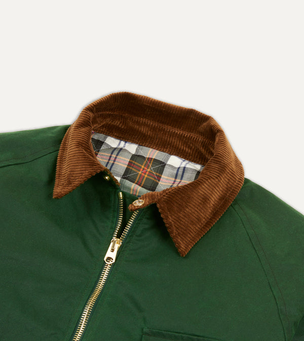 Drake's Green Waxed Coverall Jacket