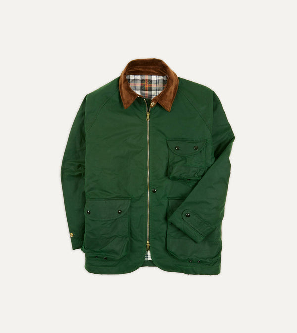 drake's Green Waxed Coverall Jacket