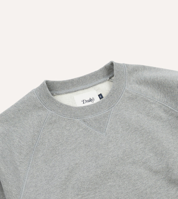 Drake's Grey Brushed Cotton Jersey Sweatshirt