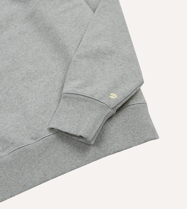 Drake's Grey Brushed Cotton Jersey Sweatshirt