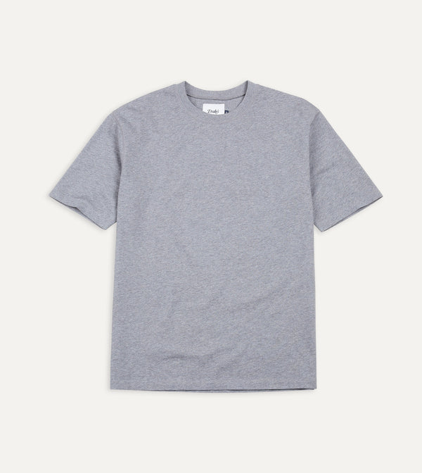 drake's Grey Cotton Crew Neck Hiking T-Shirt