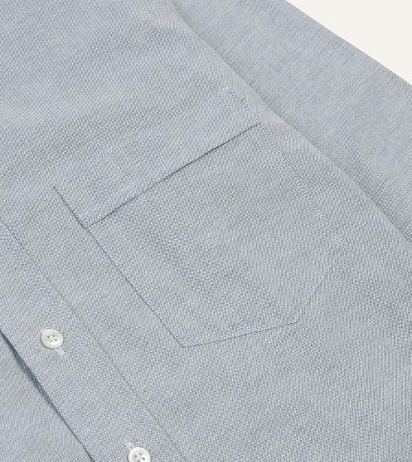 Drake's Grey Cotton Oxford Cloth Button-Down Shirt