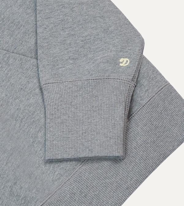 Drake's Grey Cotton Quarter Zip Sweatshirt
