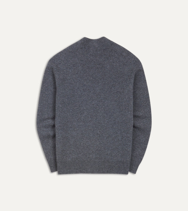 Drake's Grey Lambswool 6 Button Cardigan
