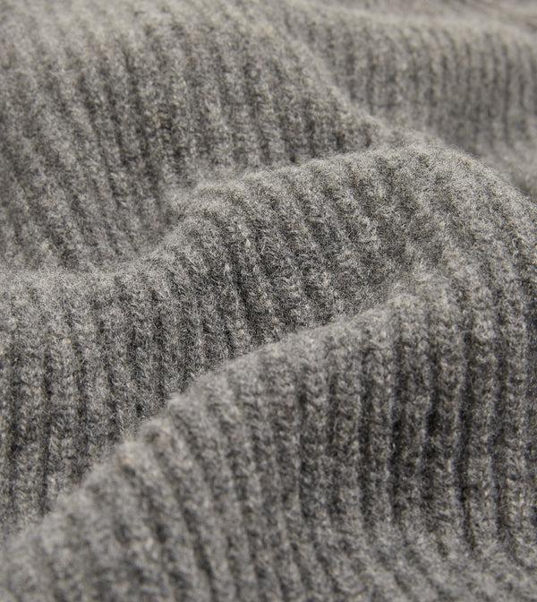 Drake's Grey Lambswool Shawl Collar Cardigan