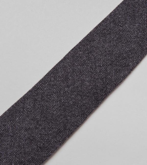 Drake's Grey Pure Cashmere Solid Tipped Tie