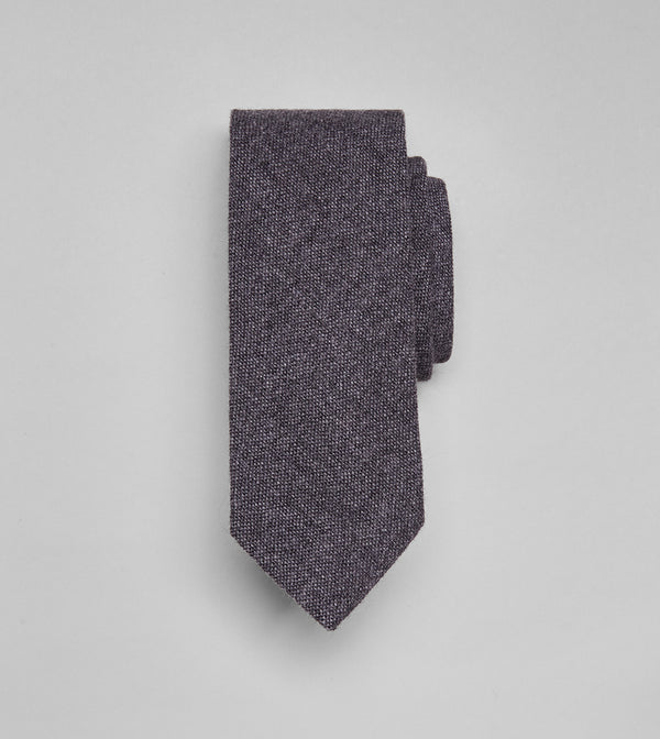 drake's Grey Pure Cashmere Solid Tipped Tie
