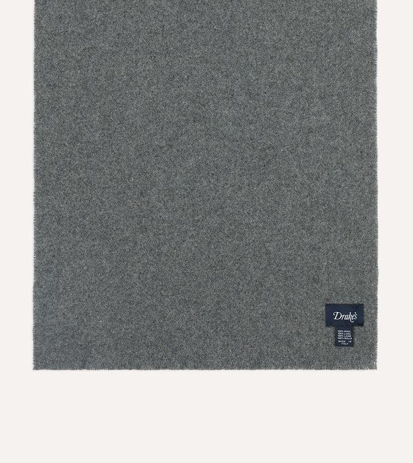 Drake's Grey Solid Wool Scarf