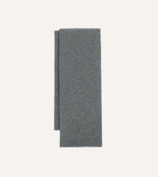 drake's Grey Solid Wool Scarf