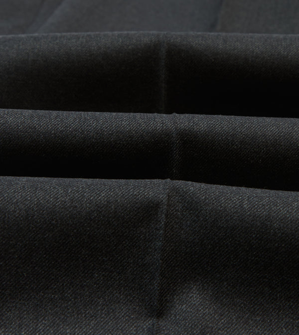 Drake's Grey Worsted Wool Flat Front Trouser
