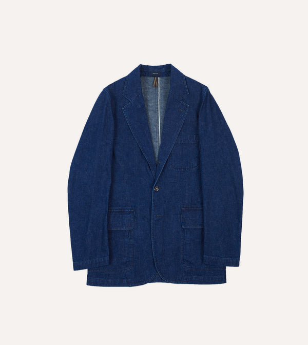 drake's Indigo Cotton-Linen Games Blazer Mk. I
