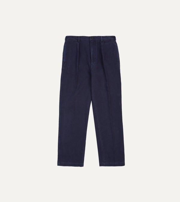 Drake's Indigo Heavy Cotton Twill Games Trousers